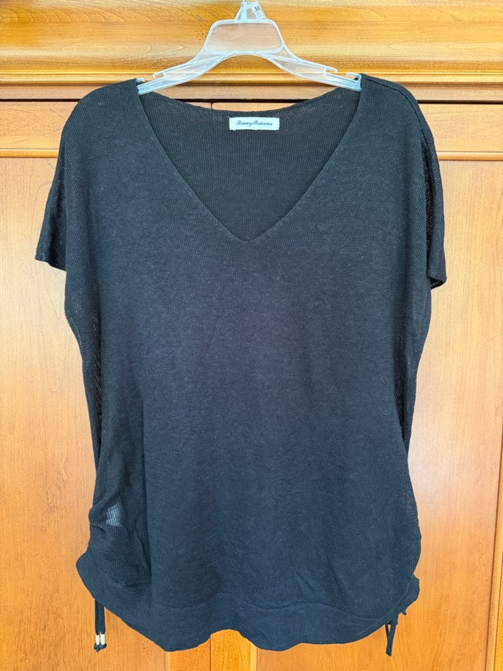 Tommy Bahama Alana Linen Side Tie V neck summer Sweater women’s XL